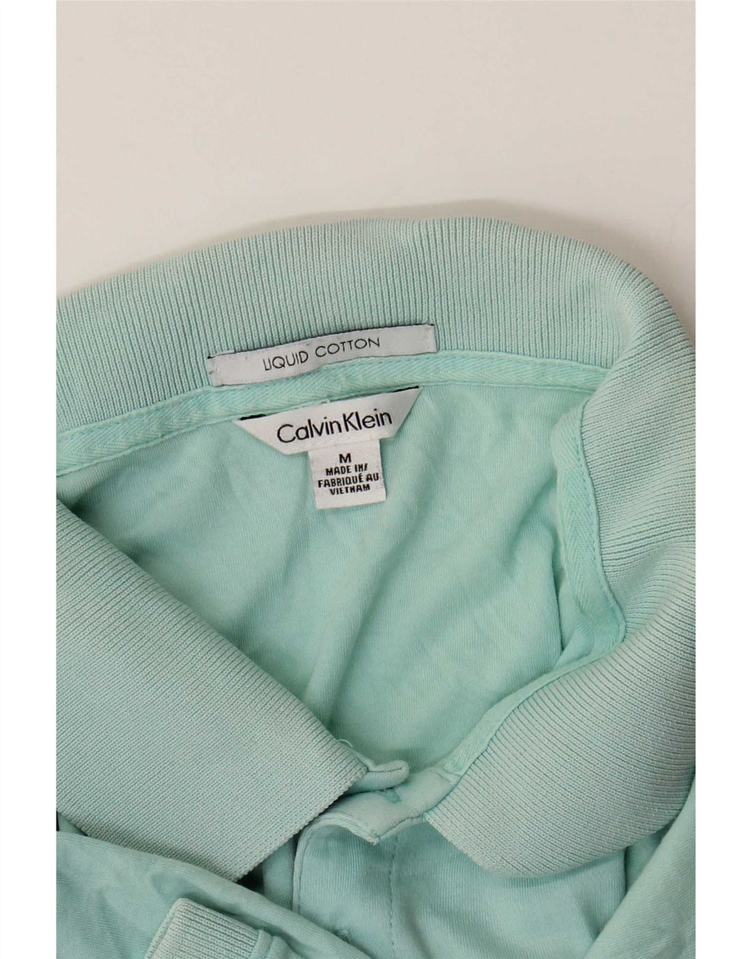 Camisa polo masculina Calvin Klein turquesa média