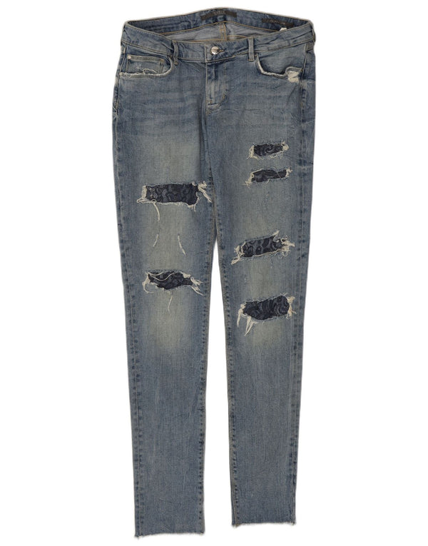 Guess Jeans skinny feminino desgastado W30 L32 algodão azul