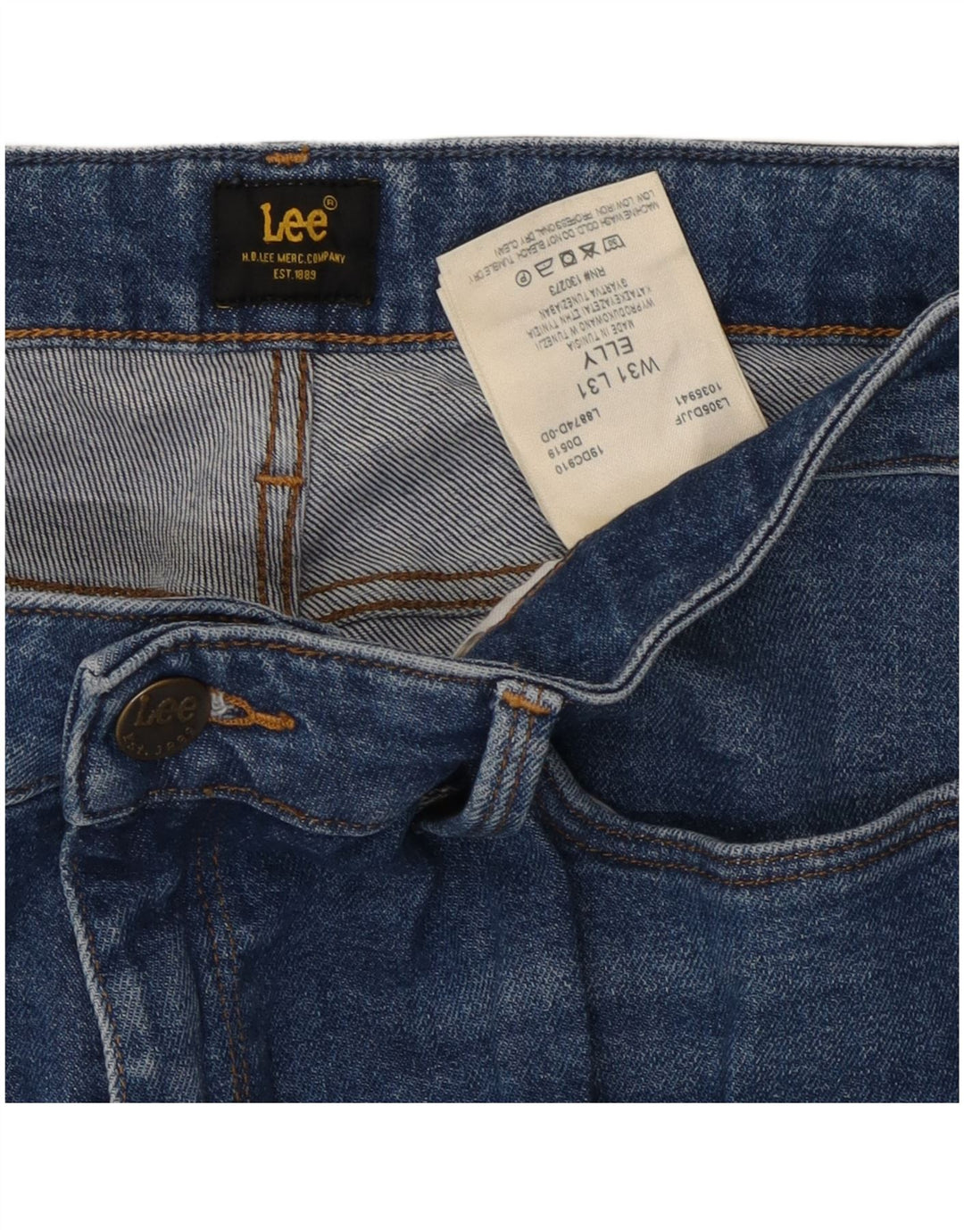Lee Womens Elly Slim Jeans W31 L28 Azul Algodão Clássico