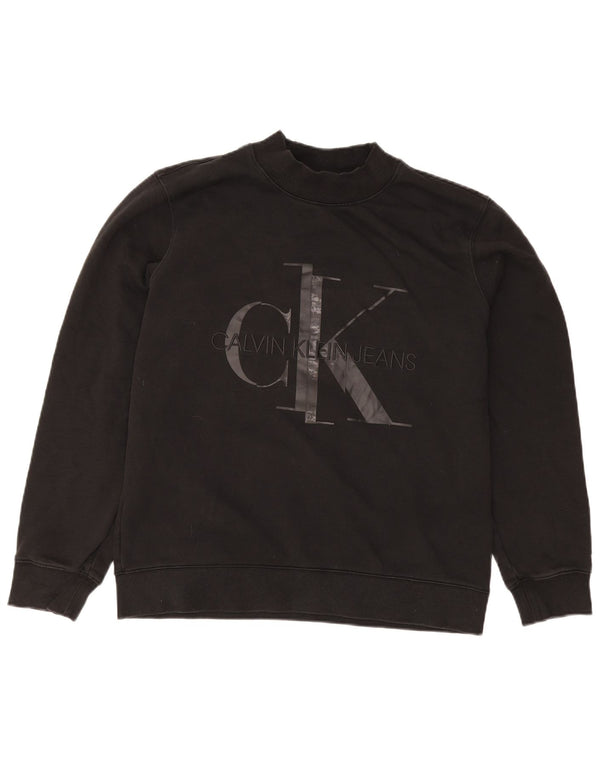 Calvin Klein Jeans Masculino moletom gráfico Jumper XL algodão preto