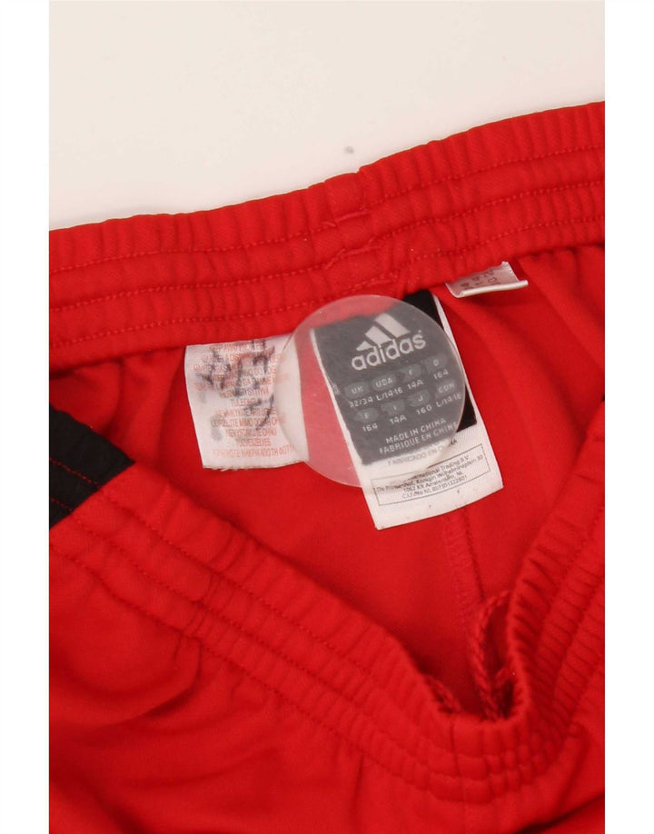 Calças de treino Adidas Meninos 13-14 Anos Vermelho Colorblock Poliéster