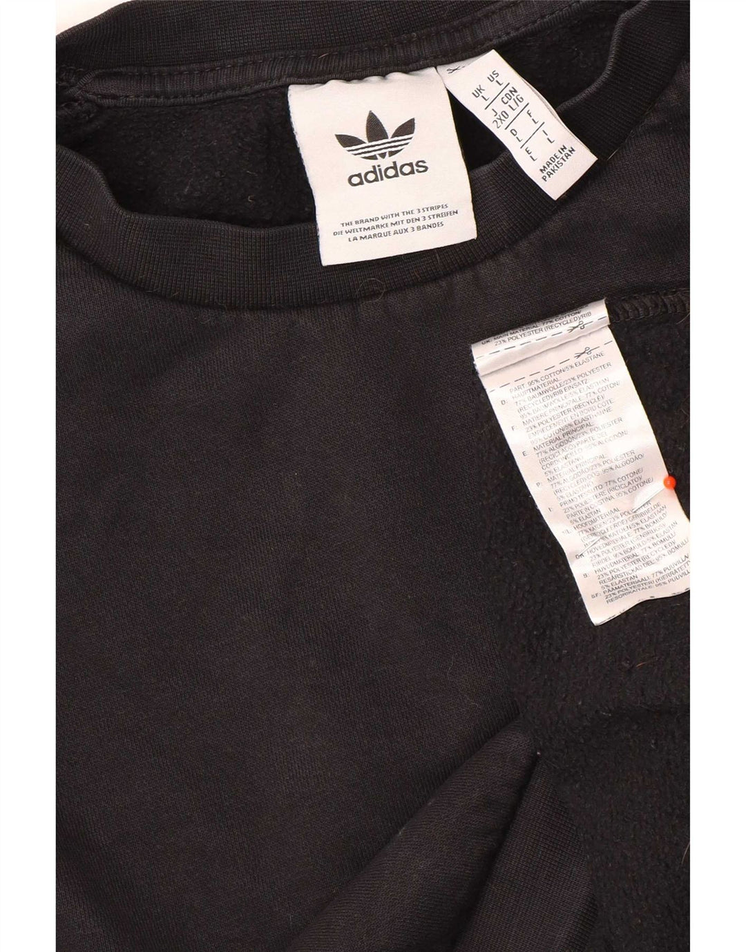 Adidas Mens Moletom Jumper Grande Algodão Preto