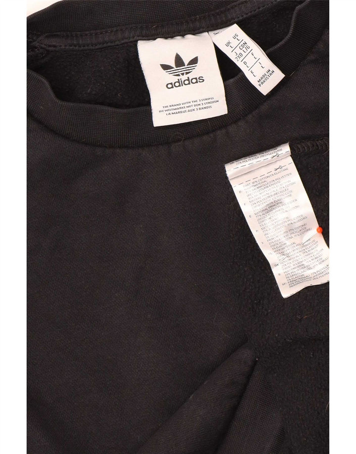 Adidas Mens Moletom Jumper Grande Algodão Preto