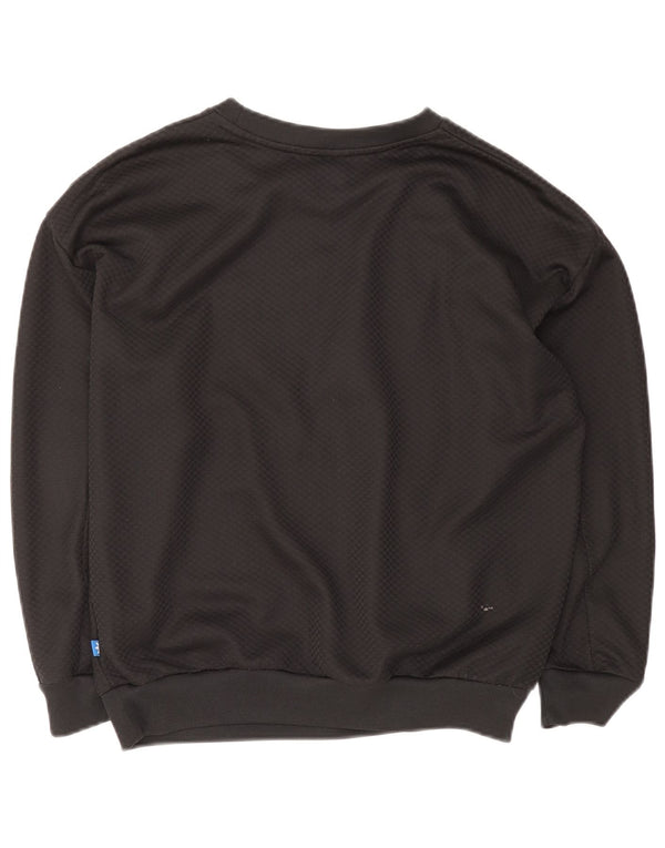 Adidas feminino gráfico moletom jumper UK 12 médio preto poliéster