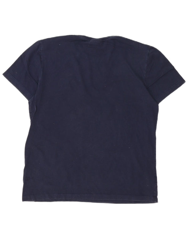 Camiseta masculina Lacoste Regular Fit tamanho 5 grande algodão azul marinho