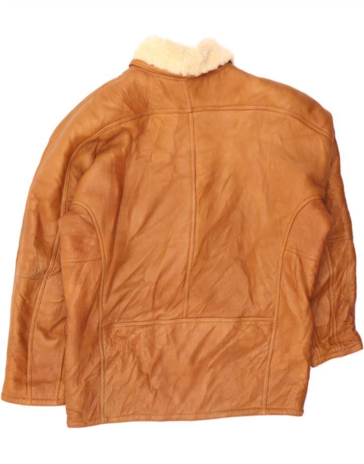 Jaqueta masculina VINTAGE Shearling IT 52 XL marrom