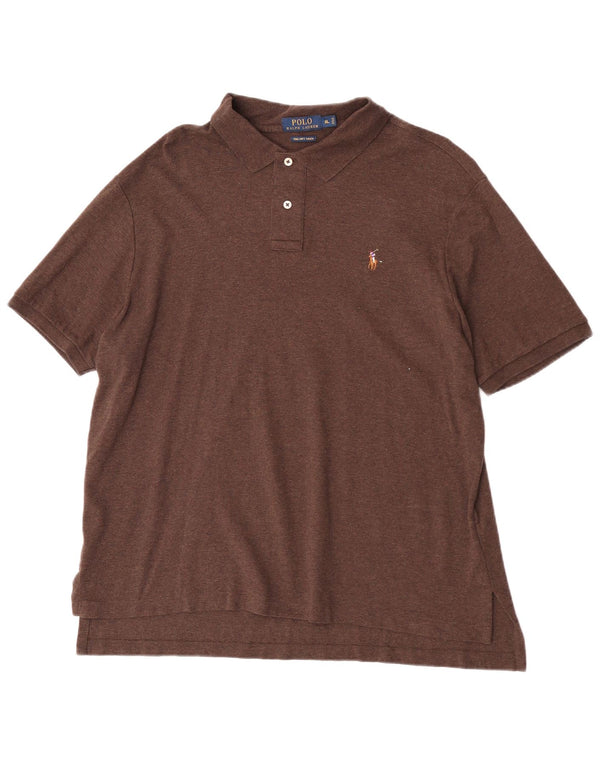 Camisa polo masculina Polo Ralph Lauren XL algodão marrom