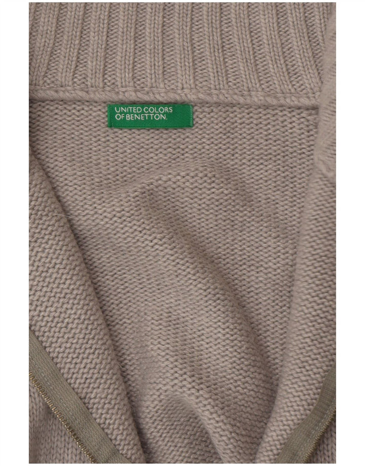 Suéter cardigã feminino BENETTON UK 14 cinza médio