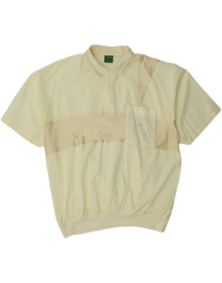 Camisa pulôver masculina de manga curta CANDA IT 52/54 grande listrada amarela