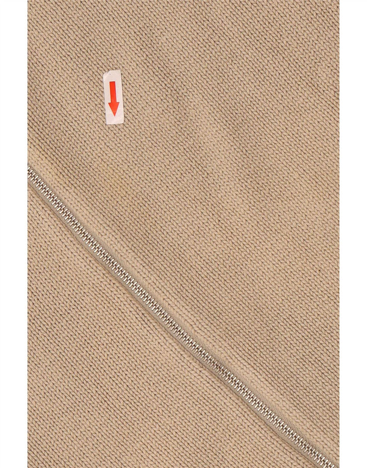Suéter cardigã masculino com zíper completo Levi's XL algodão bege