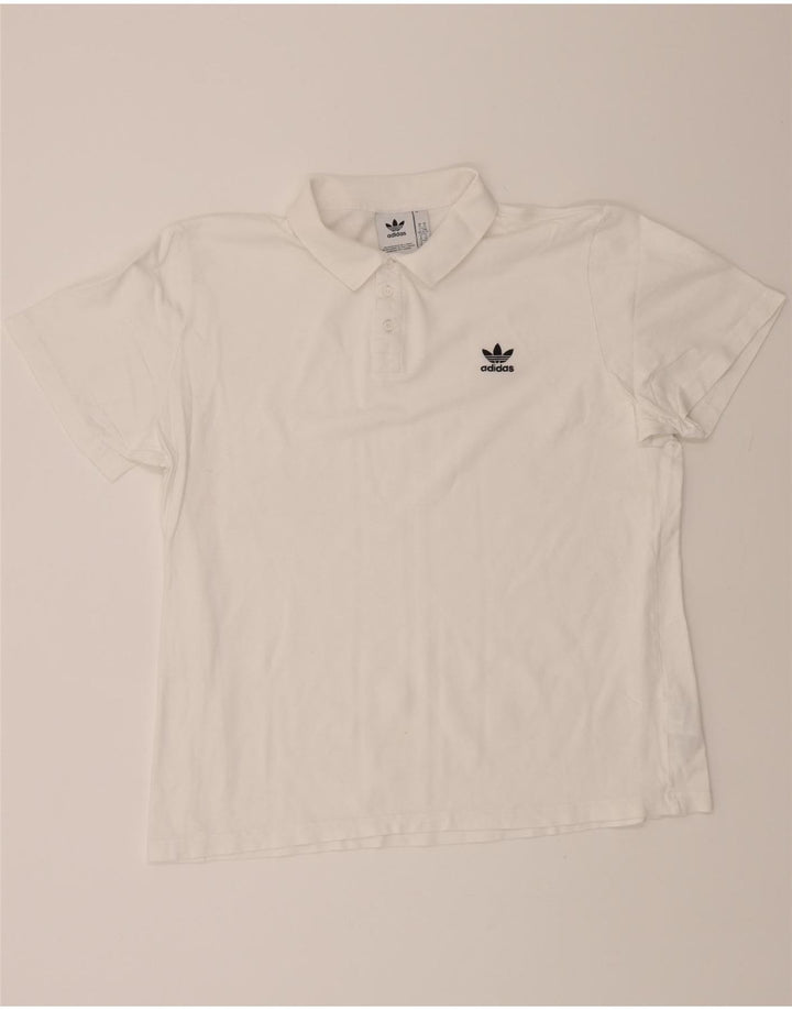 ADIDAS Mens Polo Shirt XL White Cotton Vintage Adidas and Second-Hand Adidas from Messina Hembry 