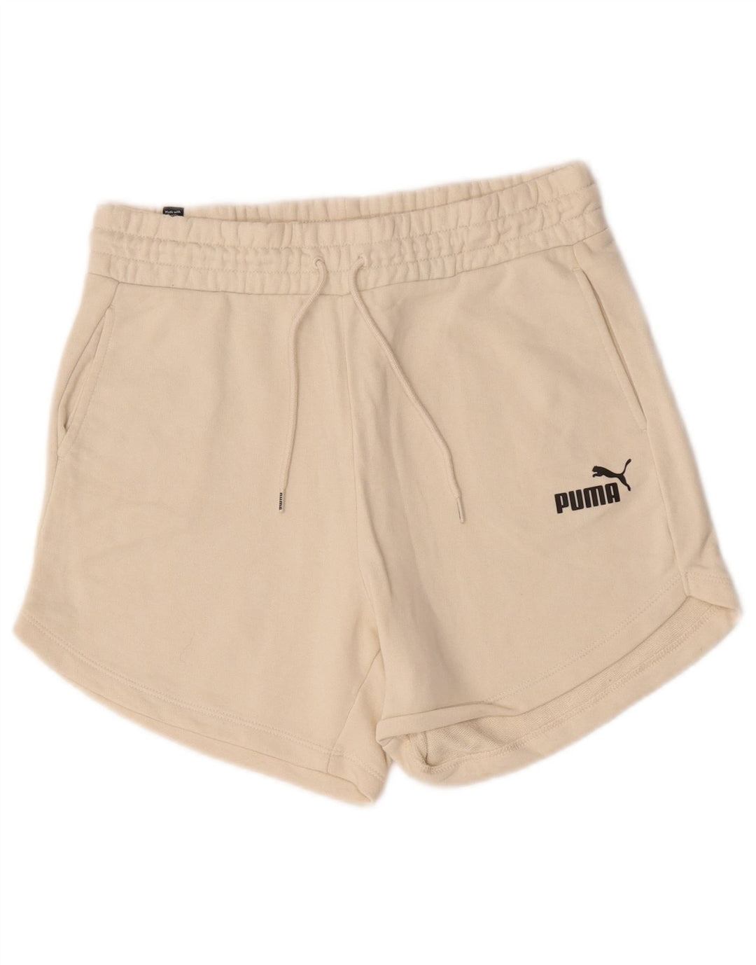 Shorts esportivos femininos Puma UK 14 algodão bege médio