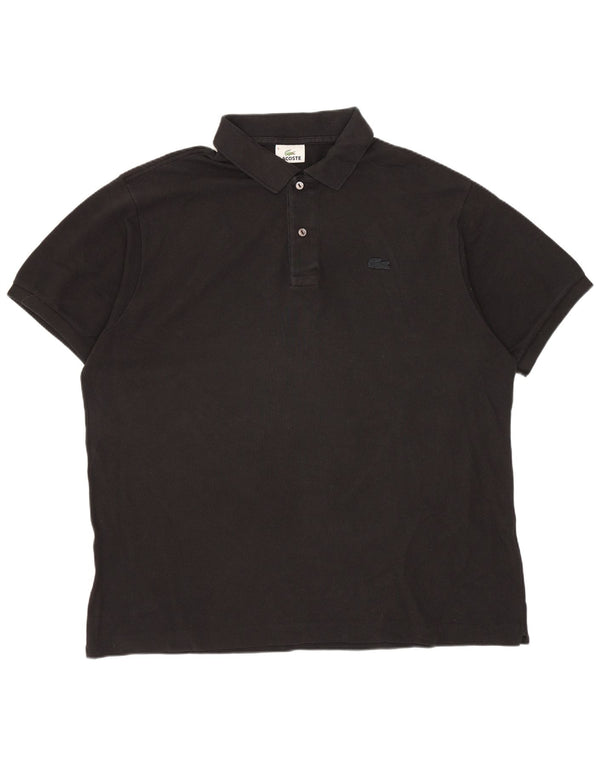Camisa polo masculina Lacoste tamanho 6 XL algodão preto