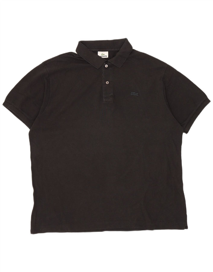 Camisa polo masculina Lacoste tamanho 6 XL algodão preto