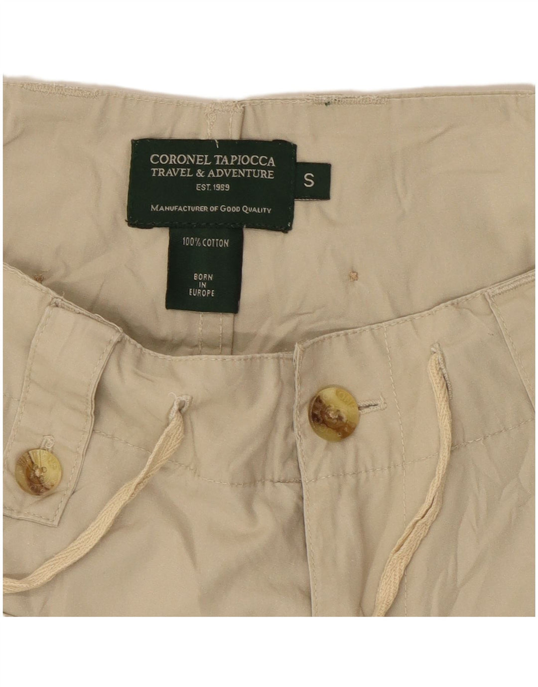 Calça Capri Cargo Feminina Vintage Pequena W27 L21 Algodão Bege