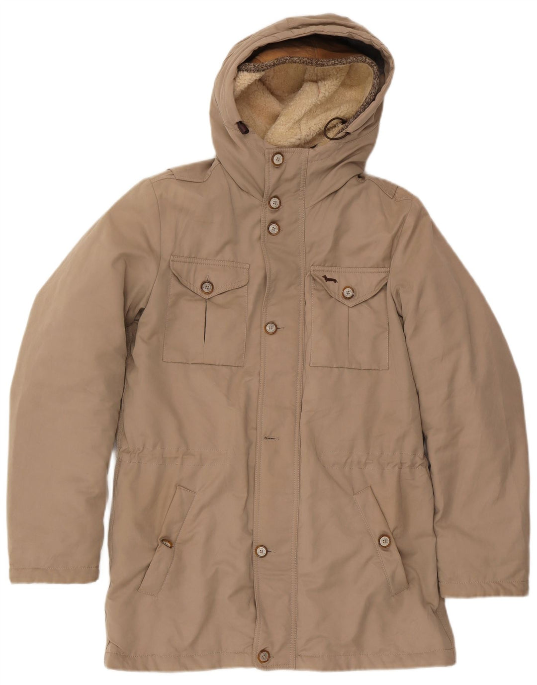 Jaqueta Parka masculina Harmont & Blaine com capuz Reino Unido 40 Grande Bege