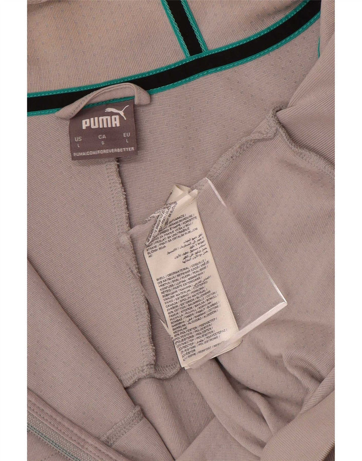 Suéter masculino Puma com capuz e zíper grande algodão cinza