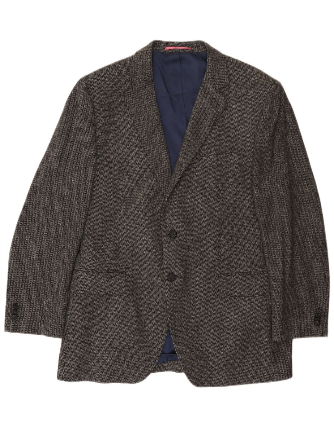 Jaqueta blazer masculina de 2 botões Gant IT 54 2XL lã espinha de peixe cinza