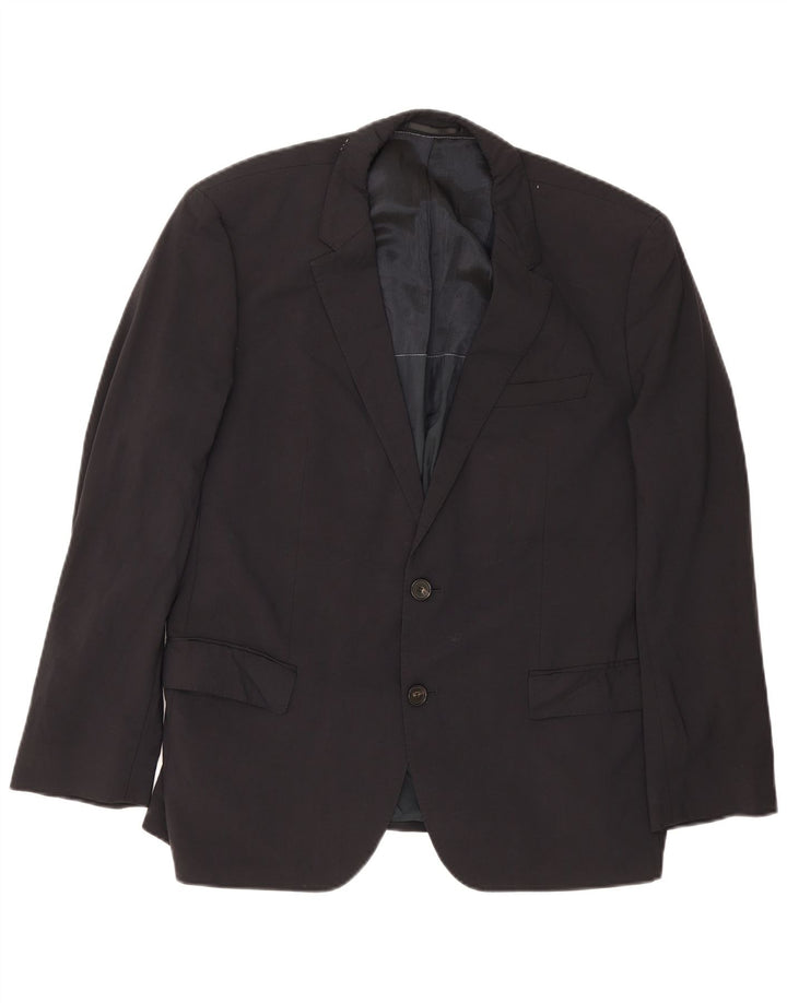 Jaqueta blazer masculina Hugo Boss com 2 botões UE 54 2XL lã virgem azul marinho