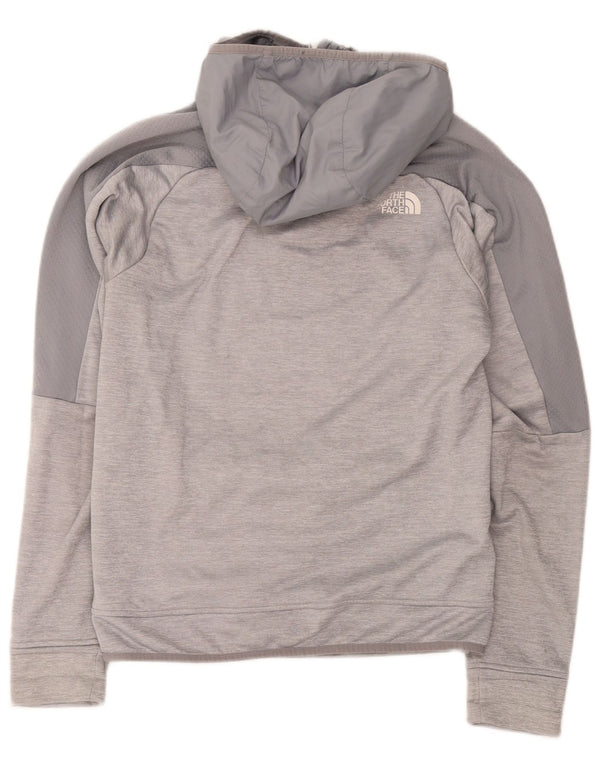 Suéter masculino com capuz e gola com zíper The North Face pequeno cinza colorblock poliéster