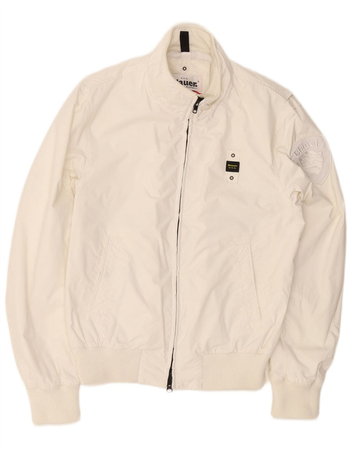 Jaqueta bomber masculina BLAUER UK 38 nylon branco médio