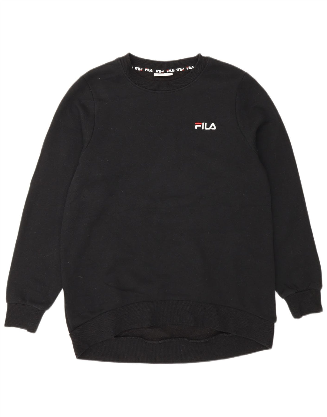 Fila moletom feminino jumper UK 10 pequeno algodão preto