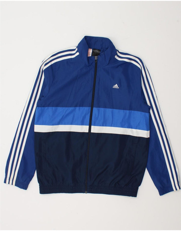 Jaqueta de chuva Adidas Menino 13-14 Anos Azul Marinho Colorblock Poliéster