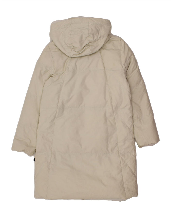DIADORA Womens Hooded Padded Coat UK 6 XS Off White Polyamide Vintage Diadora and Second-Hand Diadora from Messina Hembry 