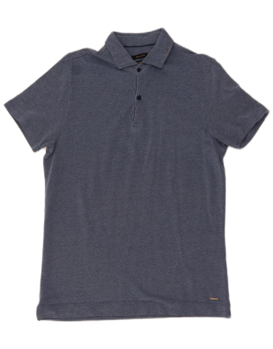 Camisa polo masculina Massimo Dutti grande algodão azul marinho