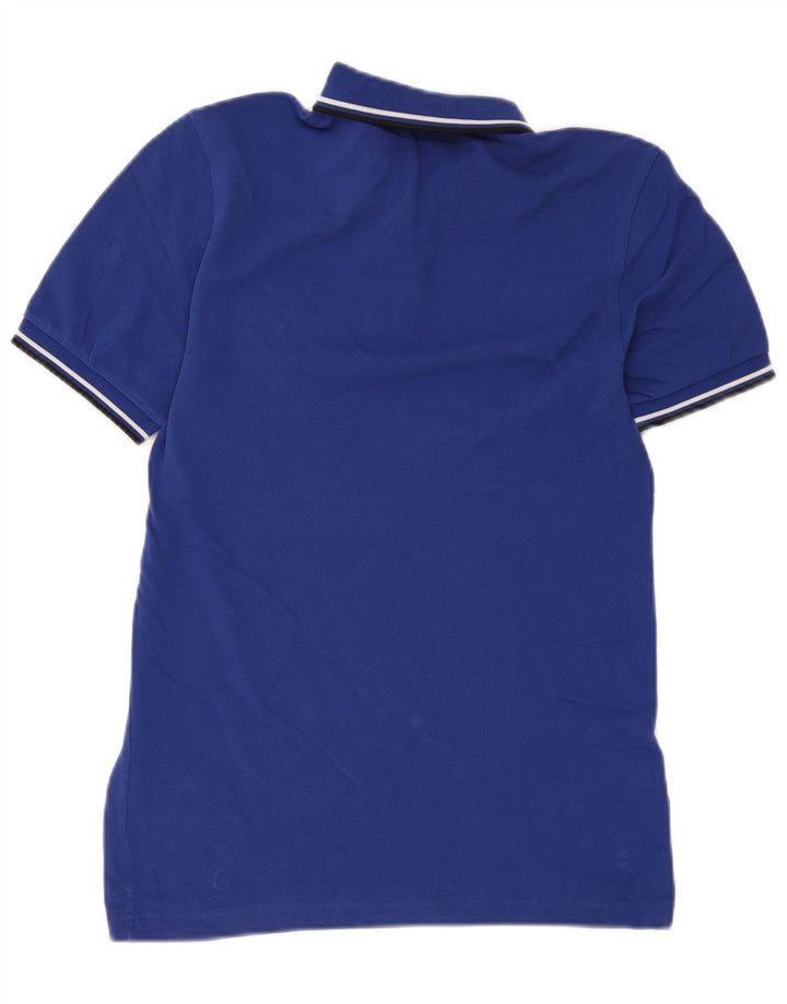 Camisa polo masculina Fred Perry pequena azul algodão