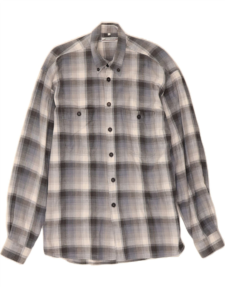 DANIEL BROOKS Mens Shirt Size 41 Large Grey Check Vintage Daniel Brooks and Second-Hand Daniel Brooks from Messina Hembry 