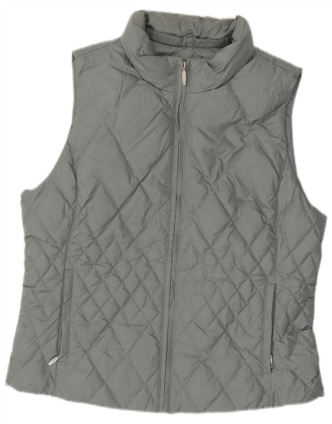 Colete acolchoado feminino Eddie Bauer UK 16 grande poliéster azul