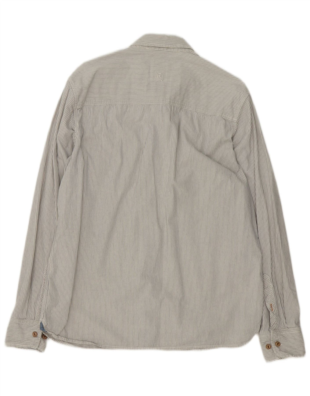 Camisa masculina Fat Face de algodão listrado branco médio