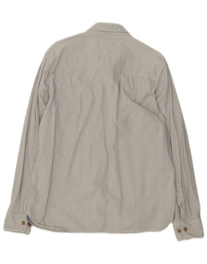 Camisa masculina Fat Face de algodão listrado branco médio