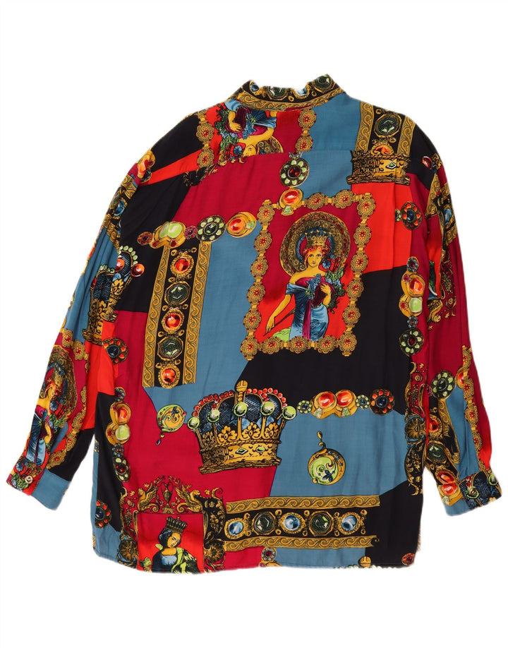 Blusa feminina ARIA com estampa abstrata UK 18 XL multicolorida