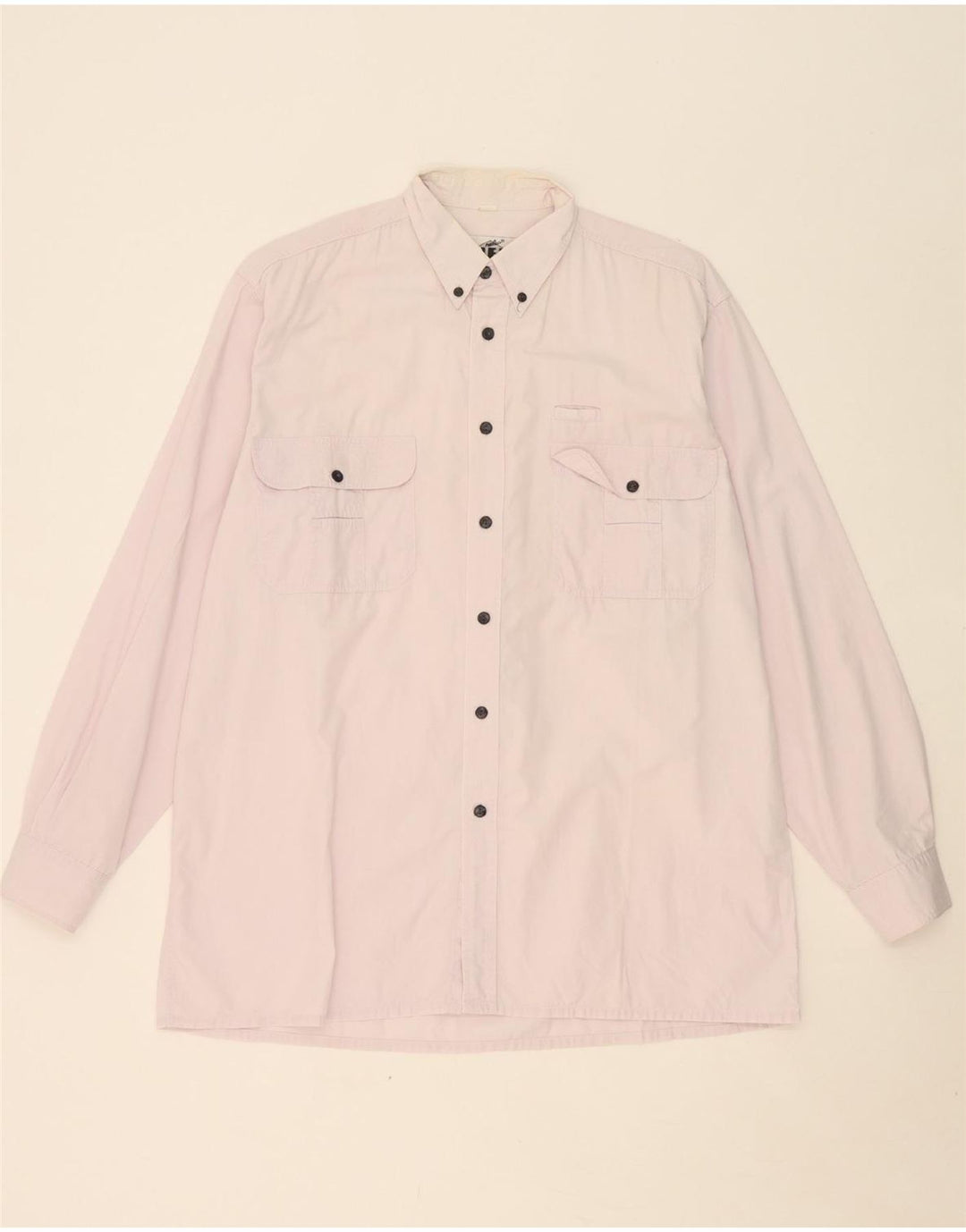 VINTAGE Mens Shirt Large Pink Cotton Vintage Vintage and Second-Hand Vintage from Messina Hembry 