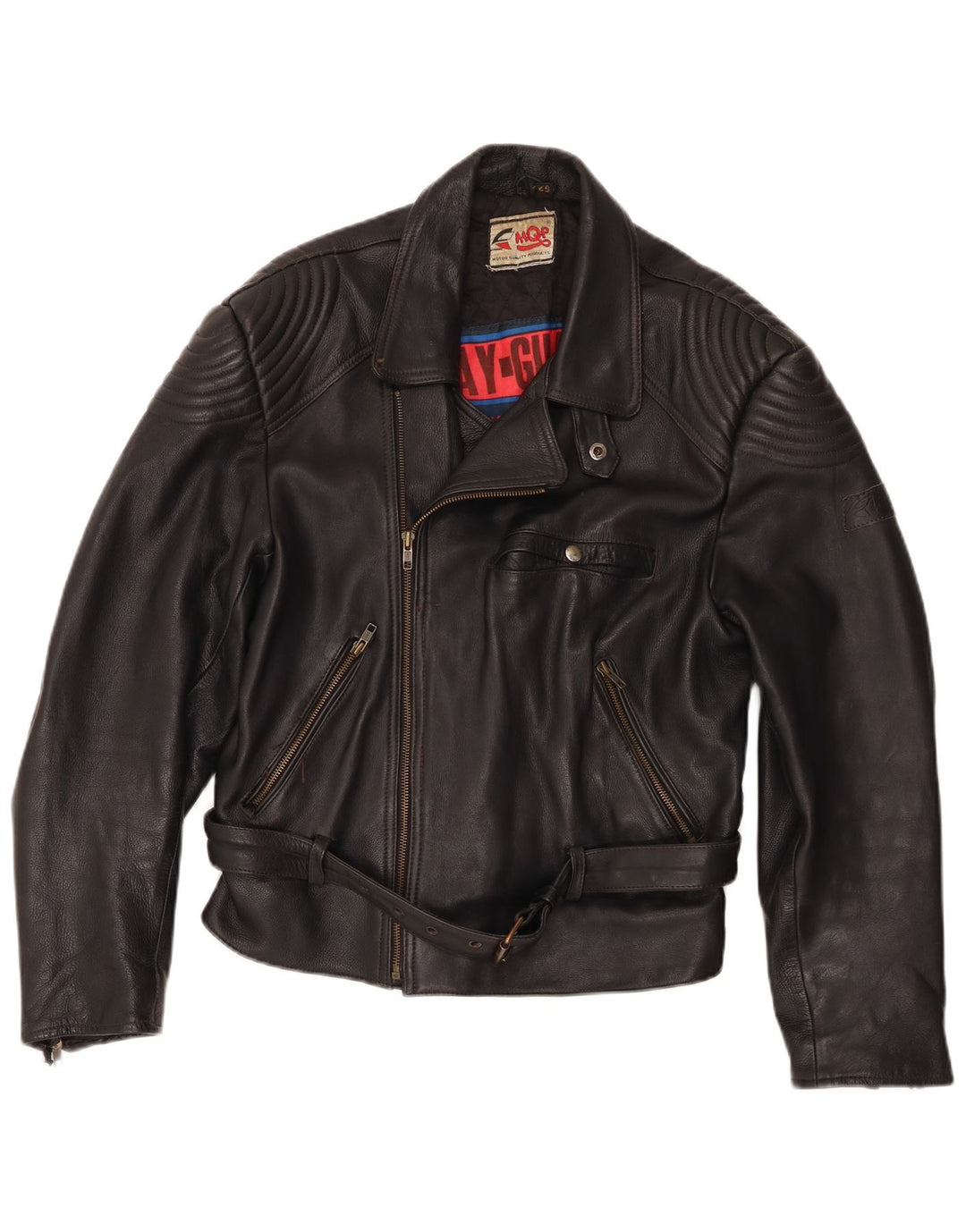 Jaqueta masculina de couro para motociclista MQP IT 52 XL preta