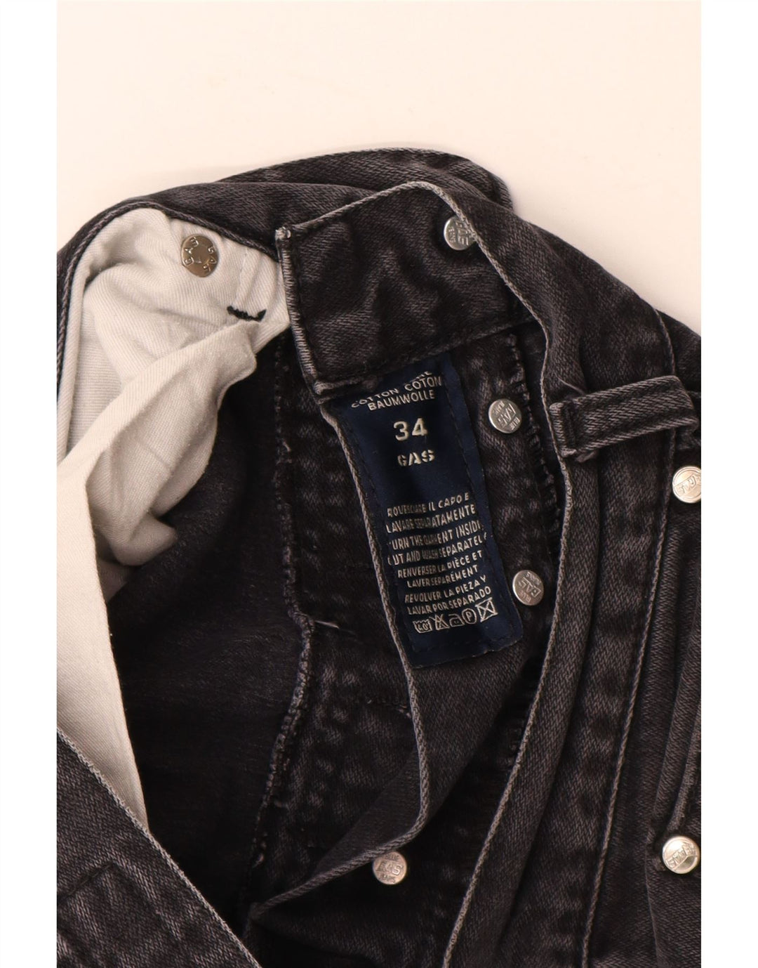 Calça jeans reta Dakota masculina GAS W34 L32 algodão preto