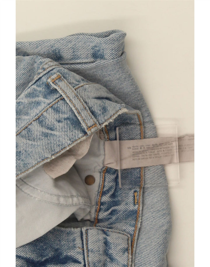 ZARA Jeans feminino de perna larga EU 40 médio W30 L32 algodão azul