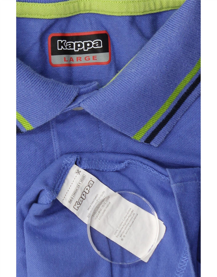 Camisa polo masculina Kappa grande algodão azul