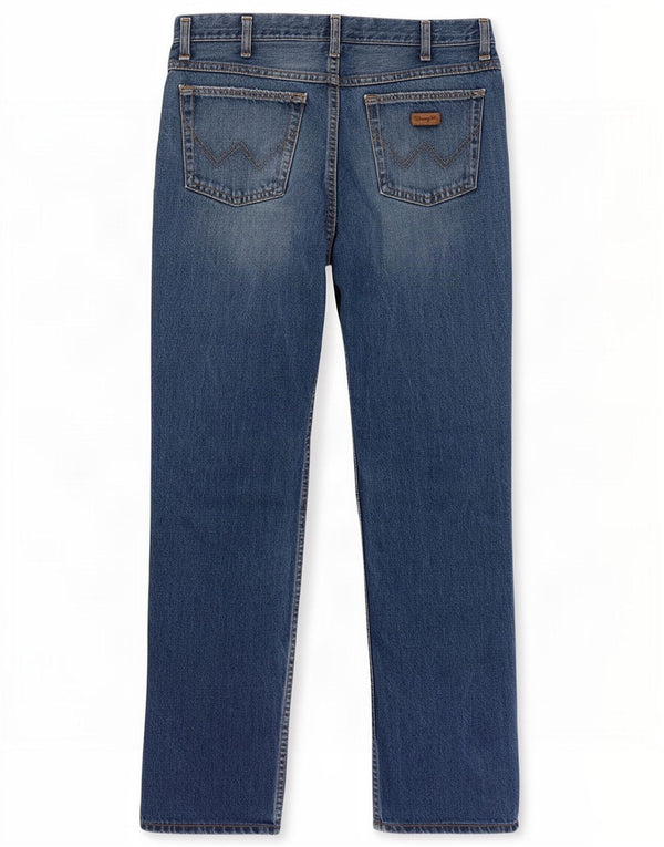 Wrangler Mens Straight Jeans W33 L30 Azul Algodão