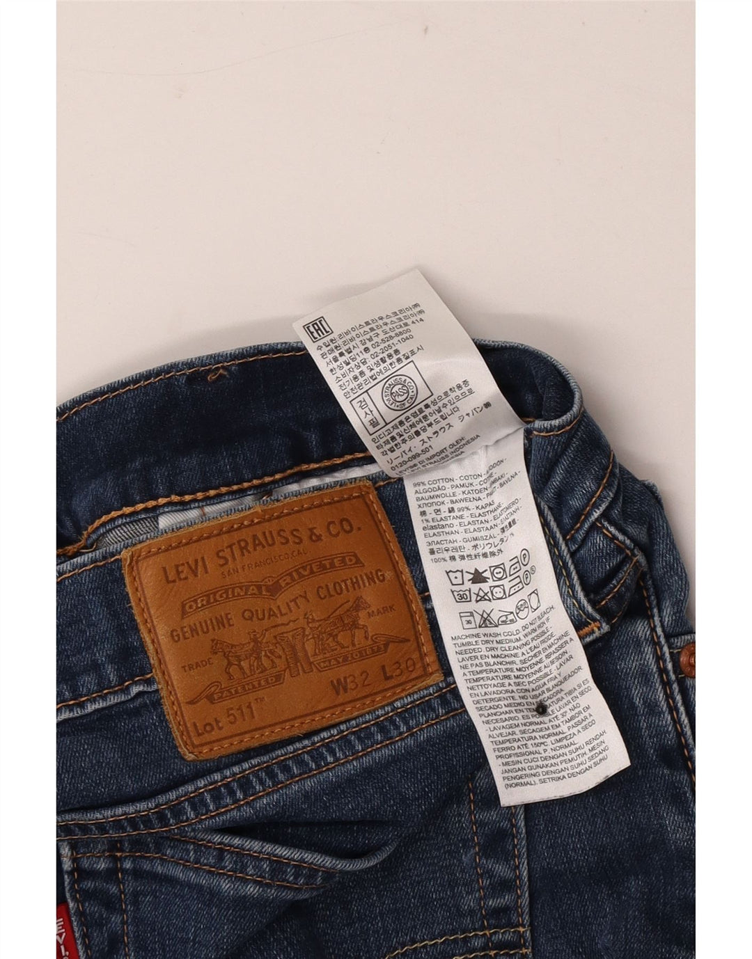 Levi's Masculino 511 Slim Jeans W32 L30 Azul Algodão