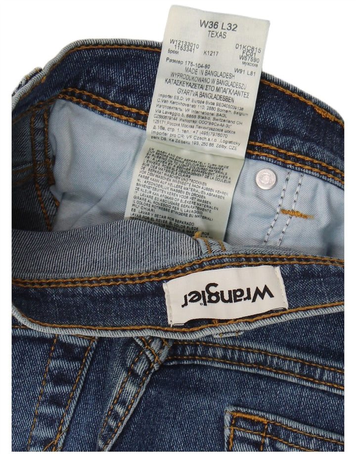 Wrangler Masculino Texas Straight Jeans W36 L32 Azul Algodão