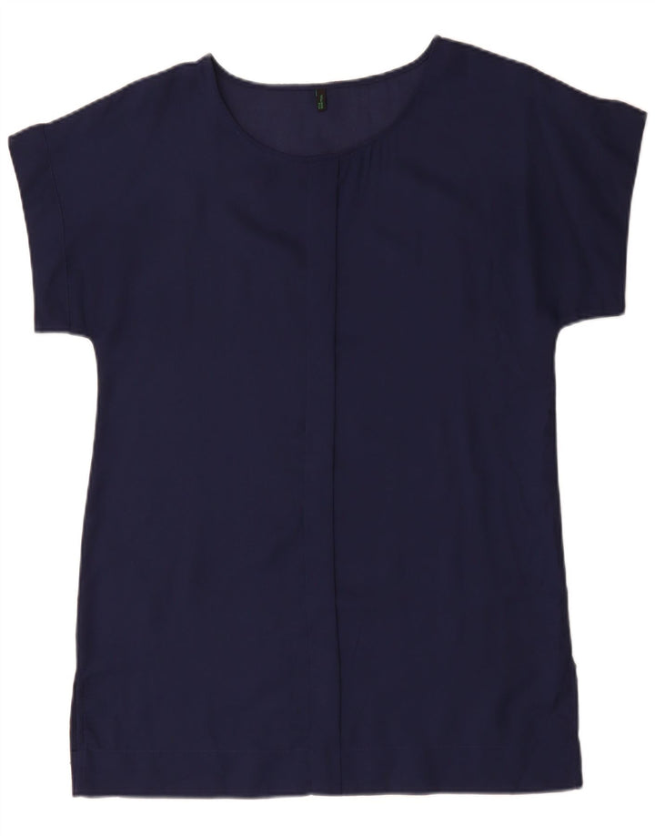 Vestido túnica feminino BENETTON UK 14 médio azul marinho