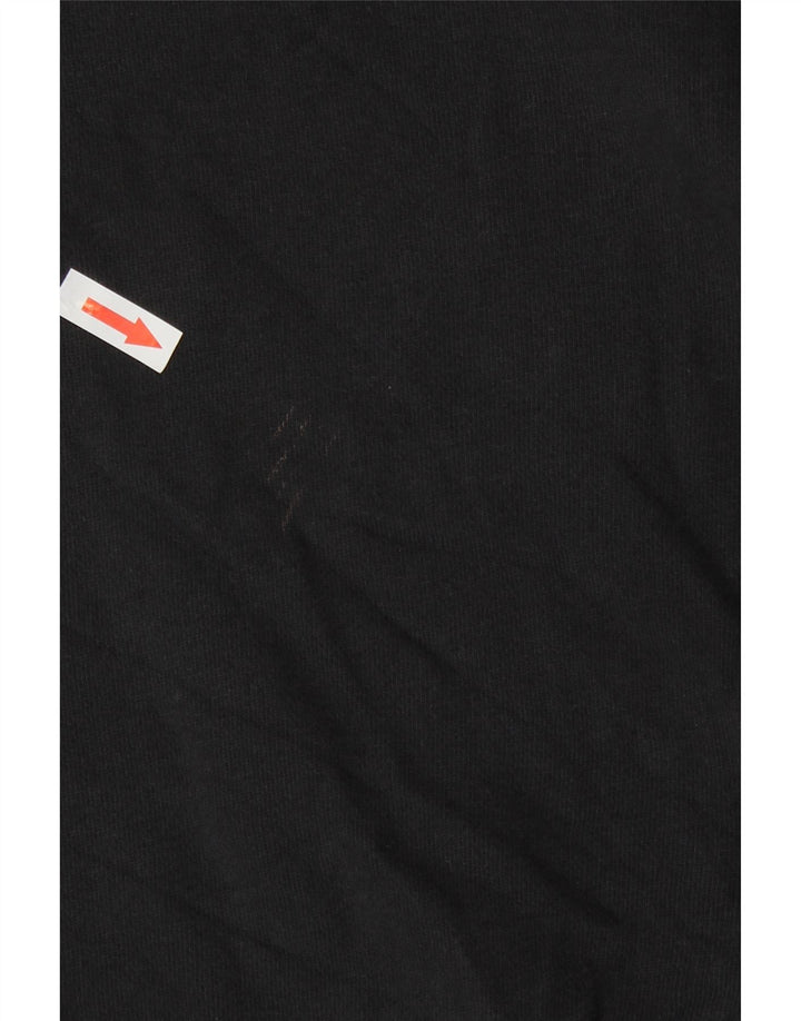 Adidas Womens Oversized Crop Hoodie Jumper Reino Unido 12 Médio Algodão Preto