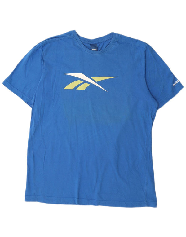 Camiseta gráfica masculina Reebok Top XL algodão azul