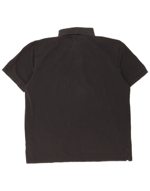Camisa polo masculina Hugo Boss grande algodão preto