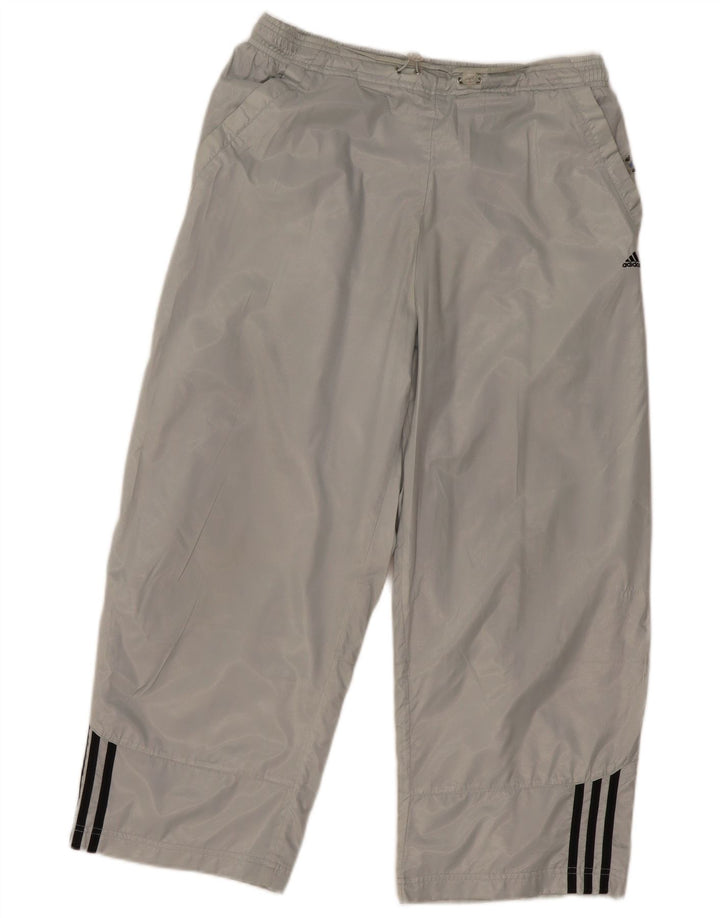 Calças de treino masculinas ADIDAS poliéster cinza grande