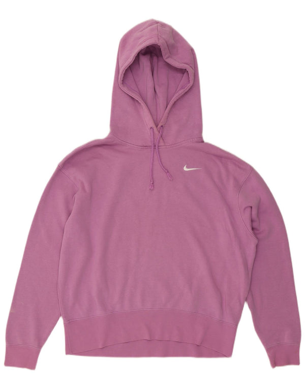 Jumper com capuz feminino Nike Oversized UK 10 pequeno algodão roxo