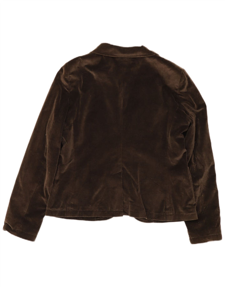 Jaqueta blazer feminina de veludo com 2 botões Henry Cottons IT 48 XL algodão marrom